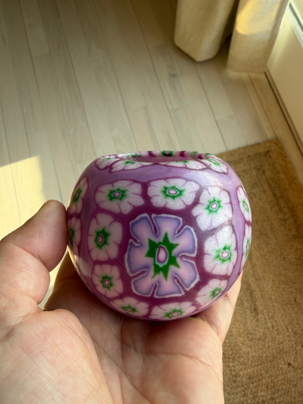 Vintage mosaic ball candle